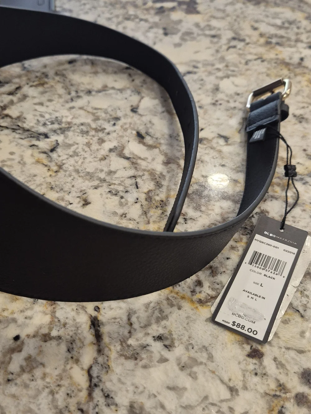 BCBGMaxAzria Black Lace-Up Wide Waist Belt with Silver Buckle